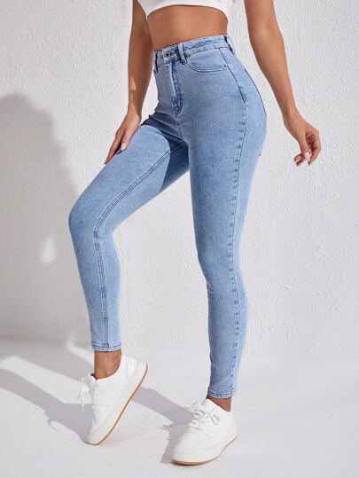 SHEIN ICON Schmale Jeans mit hoher Taille,
