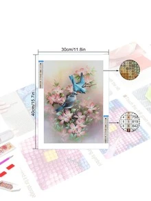 1pc PMMA DIY Diamond Painting Without Frame, Cottagecore Bird & Floral Pattern DIY Diamond Painting For Craft - Multicolor - View 8