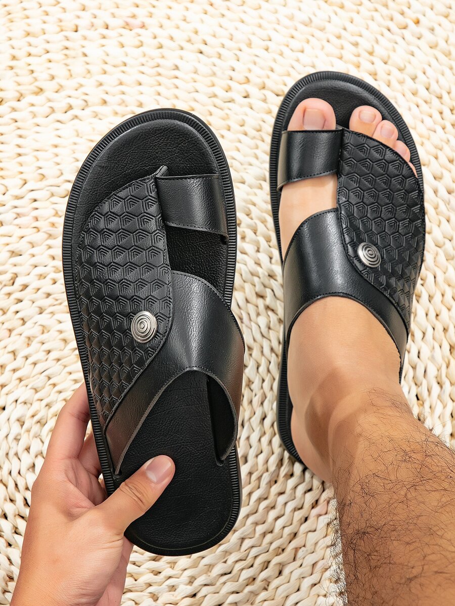 Dép xỏ ngón kiểu nam, Xăng đan kiểu Ả Rập, Dép mùa hè thoải mái cho nam - màu đen - Xem 1