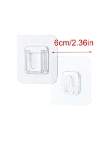 1pc Random Self-adhesive Wall Hook - Clear - View 2