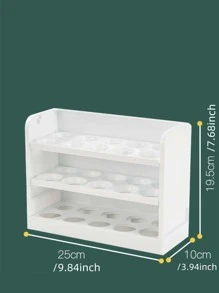 冰箱雞蛋收納盒側開門冰箱多層防摔蛋架 - 白色 - 查看 4