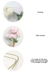 1入組滌綸擬真花,時尚假花裝飾用品 - 粉色 - 查看 5