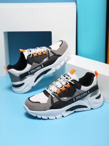 Giày chunky thể thao cho nam, Giày thể thao có dây buộc trang trí bằng chữ - Nhiều màu - Xem 1