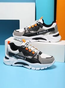 Giày chunky thể thao cho nam, Giày thể thao có dây buộc trang trí bằng chữ - Nhiều màu - Xem 2