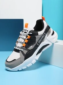 Giày chunky thể thao cho nam, Giày thể thao có dây buộc trang trí bằng chữ - Nhiều màu - Xem 4