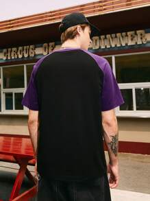 Áo thun nam tay raglan họa tiết chữ - màu đen - Xem 2