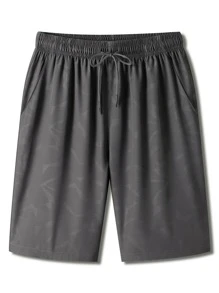 Manfinity Sport Corelite Boyfriend Style Men Geo Print Sports Shorts - Dark Grey - View 1