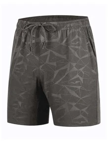 Manfinity Sport Corelite Boyfriend Style Men Geo Print Sports Shorts - Dark Grey - View 3