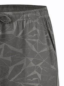 Manfinity Sport Corelite Boyfriend Style Men Geo Print Sports Shorts - Dark Grey - View 6