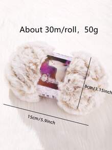 1roll 50g Sable Yarn For Hand Knitting Clothes, Hats, Shoes, Etc. - Beige - View 4
