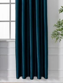 海軍藍單片窗簾,極簡織物臥室和客廳單面板遮光窗簾 - 藏蓝色 - 查看 4