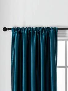 海軍藍單片窗簾,極簡織物臥室和客廳單面板遮光窗簾 - 藏蓝色 - 查看 5