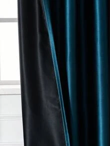 海軍藍單片窗簾,極簡織物臥室和客廳單面板遮光窗簾 - 藏蓝色 - 查看 7