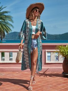 Swim Vcay 小花柄プリント オープンフロント 浴衣 | SHEIN JAPAN