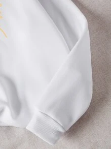 INAWLY 花和字母圖案加絨內裏運動衫