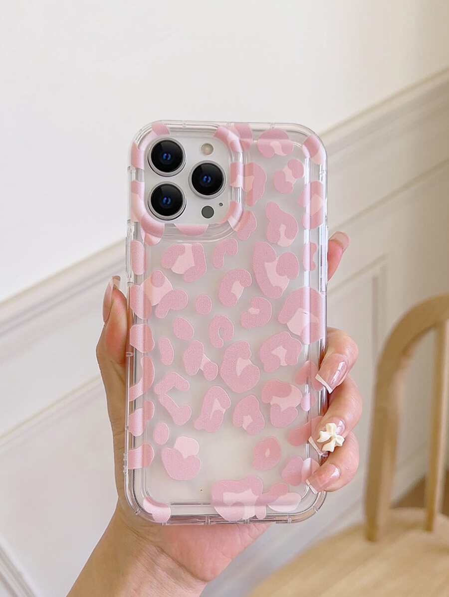 Valentines Pink Leopard Anti-Fall Phone Case Waterproof Shockproof Scratch Resistant,International Version, Not The Domestic Version - Multicolor - View 1