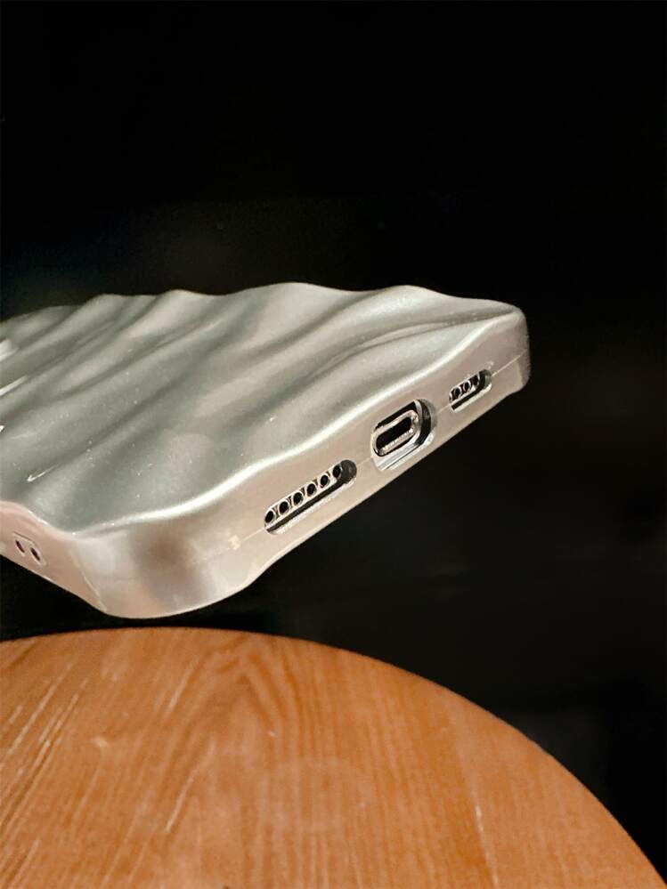 Textured Anti-fall Phone Case - Silver - View 3
