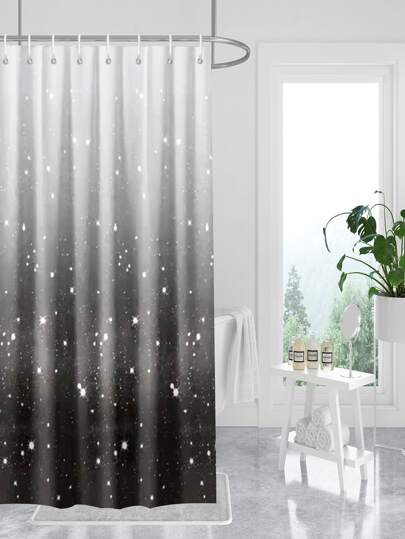 1 pezzo Tenda da doccia con motivo cielo stellato e ganci, tenda da doccia moderna in PEVA impermeabile per bagno, decorazione per la casa e il bagno, decorazione autunnale, accessori per il bagno, ritorno a scuola