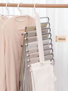 1入組多功能可折疊褲架，防滑衣架，可用於褲子和襯衫，節省空間的高品質塑料+不銹鋼網格衣架，適用於櫥櫃，衣櫥 - 白色 - 查看 8