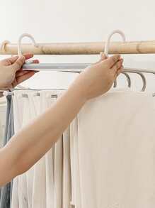 1入組多功能可折疊褲架，防滑衣架，可用於褲子和襯衫，節省空間的高品質塑料+不銹鋼網格衣架，適用於櫥櫃，衣櫥 - 白色 - 查看 9