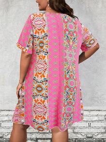 SHEIN VCAY Vestido túnico con estampado floral - Multicolor - Ver 2