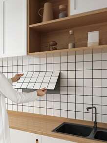 2入組/套PVC廚房貼紙,現代格紋圖案防水廚房牆面翻新貼紙