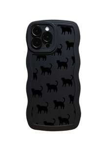 卡通貓樣式手機殼 - 彩色 - 查看 1