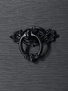 1入組鋅合金櫥櫃拉,歐式風素色抽屜把手 - 黑色 - 查看 1