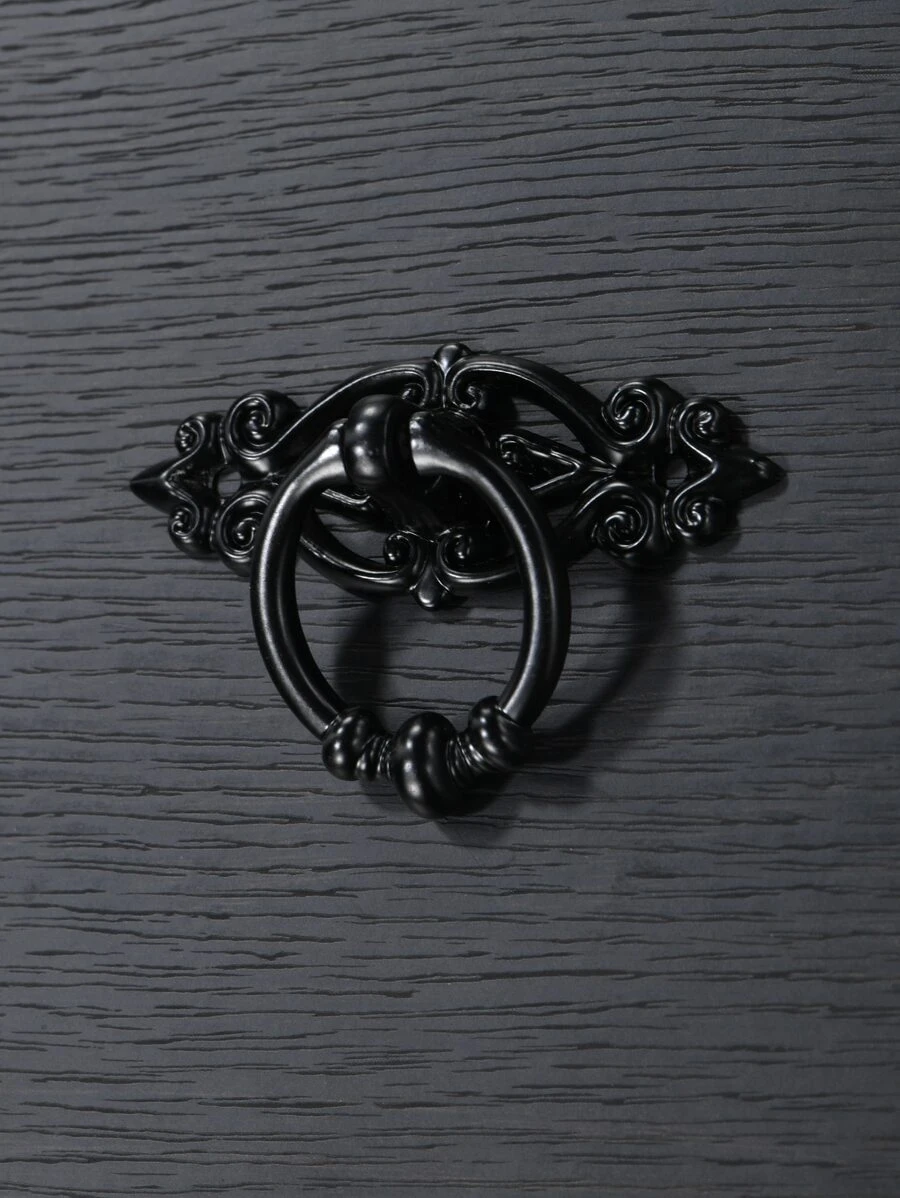 1入組鋅合金櫥櫃拉,歐式風素色抽屜把手 - 黑色 - 查看 1