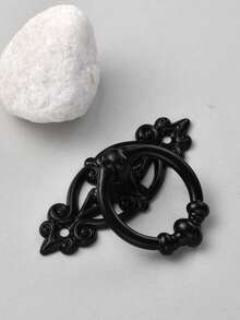 1入組鋅合金櫥櫃拉,歐式風素色抽屜把手 - 黑色 - 查看 4