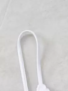 SHEIN Swim Summer Beach Ring Linked Bikini Top - White - View 4