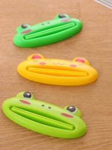 2入組卡通牙膏擠壓器，手動牙膏分配器，懶人化妝品容器，便攜式面部清潔擠壓器