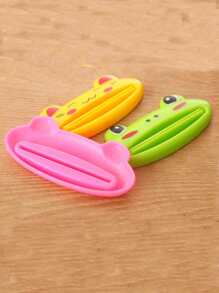 2入組卡通牙膏擠壓器，手動牙膏分配器，懶人化妝品容器，便攜式面部清潔擠壓器