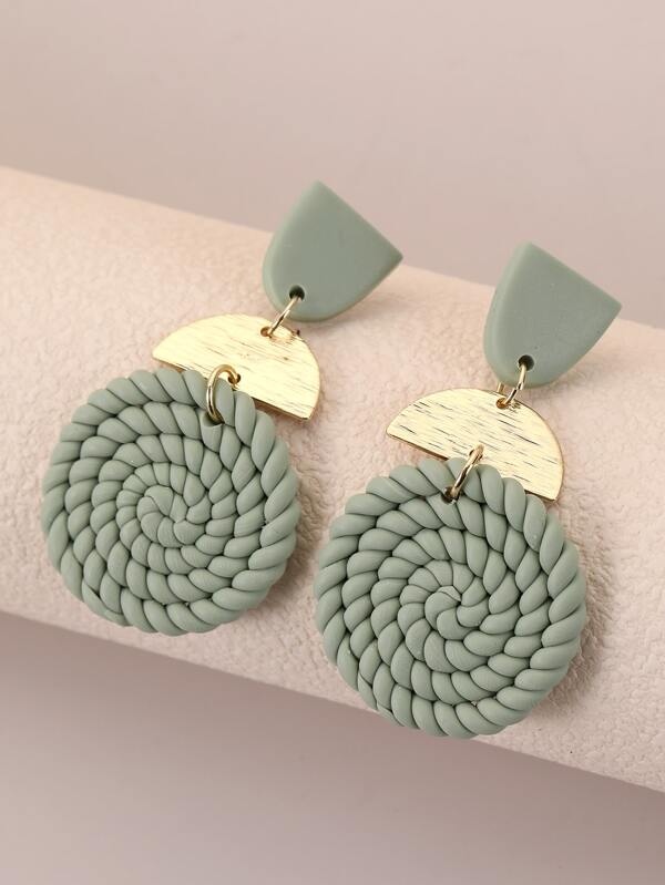 Rattan Round Drop Earrings