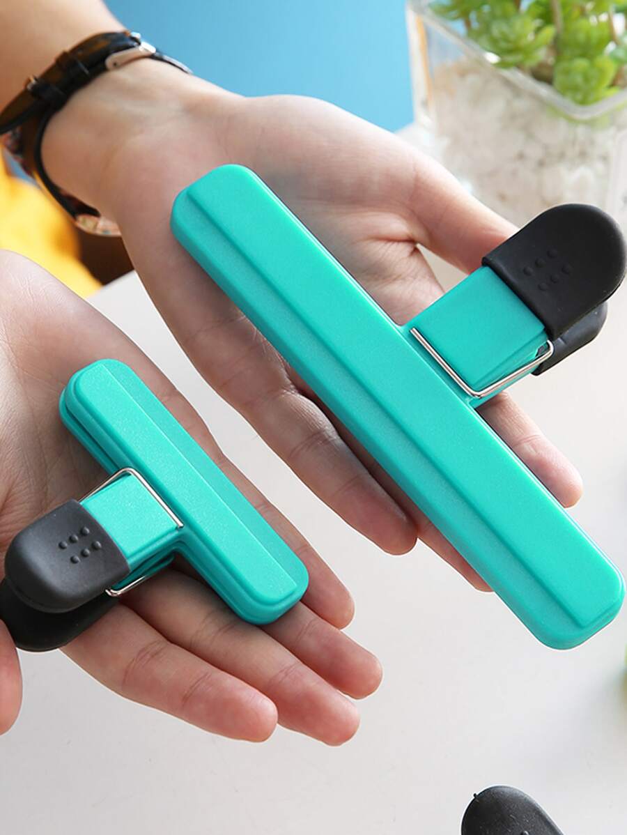 1入組塑膠食品密封夾,現代雙色多功能密封夾適用於餐飲 - 薄荷藍 - 查看 1