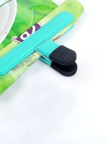 1入組塑膠食品密封夾,現代雙色多功能密封夾適用於餐飲 - 薄荷藍 - 查看 4