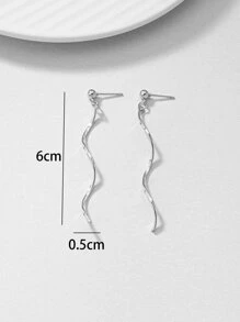 Spiral Drop Earrings - Silver - View 5
