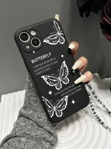 1入組 TPU 側面噴漆手機殼附手帶，相容於 Apple Iphone 7/8/11/12/13/14/pro Max/plus、X/xr/xs Max/se2、Iphone 15/15pro/15plus/15promax、三星銀河A03s/a03core/a04/a12/a13/a14/a21s/a22/a23/a32/a33/a34/a50/a51/a52/a53/a54/a71/a72/a73/s202/a53/a54/a71/a72/a73/s202/a53/a54/a71/a72/a73/s20212121212/21212/2121212/2121212121212/2122129 /s22plus/s22ultra。相容於iPhone15/15Plus/15Pro/15Promax - 黑與白 - 查看 2