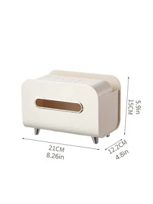1pc ABS Tissue Storage Box, Modern White Tissue Box Cover Holder For Home - White - View 5