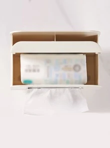 1pc ABS Tissue Storage Box, Modern White Tissue Box Cover Holder For Home - White - View 6