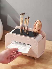 1pc ABS Tissue Storage Box, Modern White Tissue Box Cover Holder For Home - White - View 9