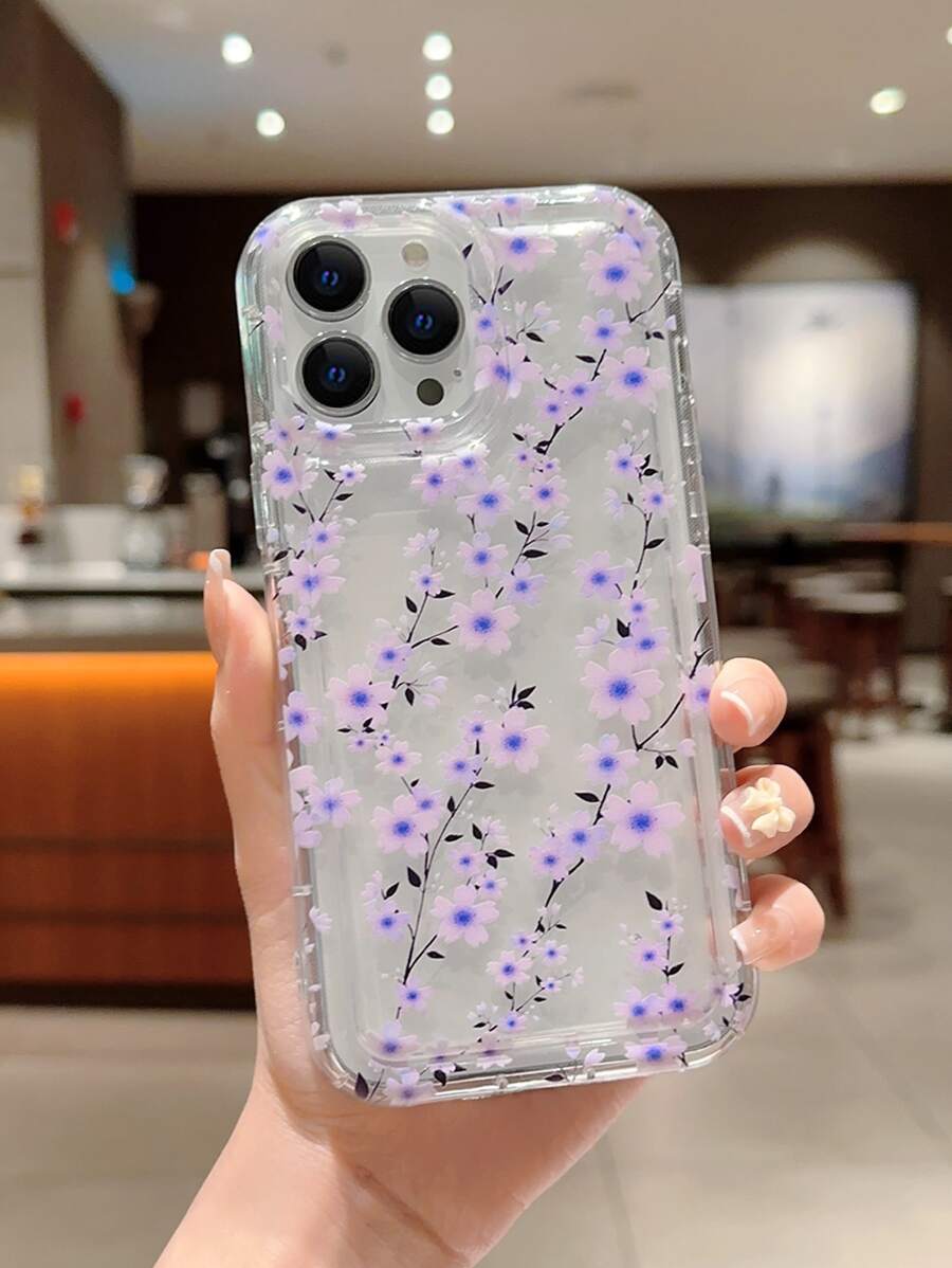 防震彩色彩绘手机壳适用于苹果/三星手机 - 紫色 - 查看 1