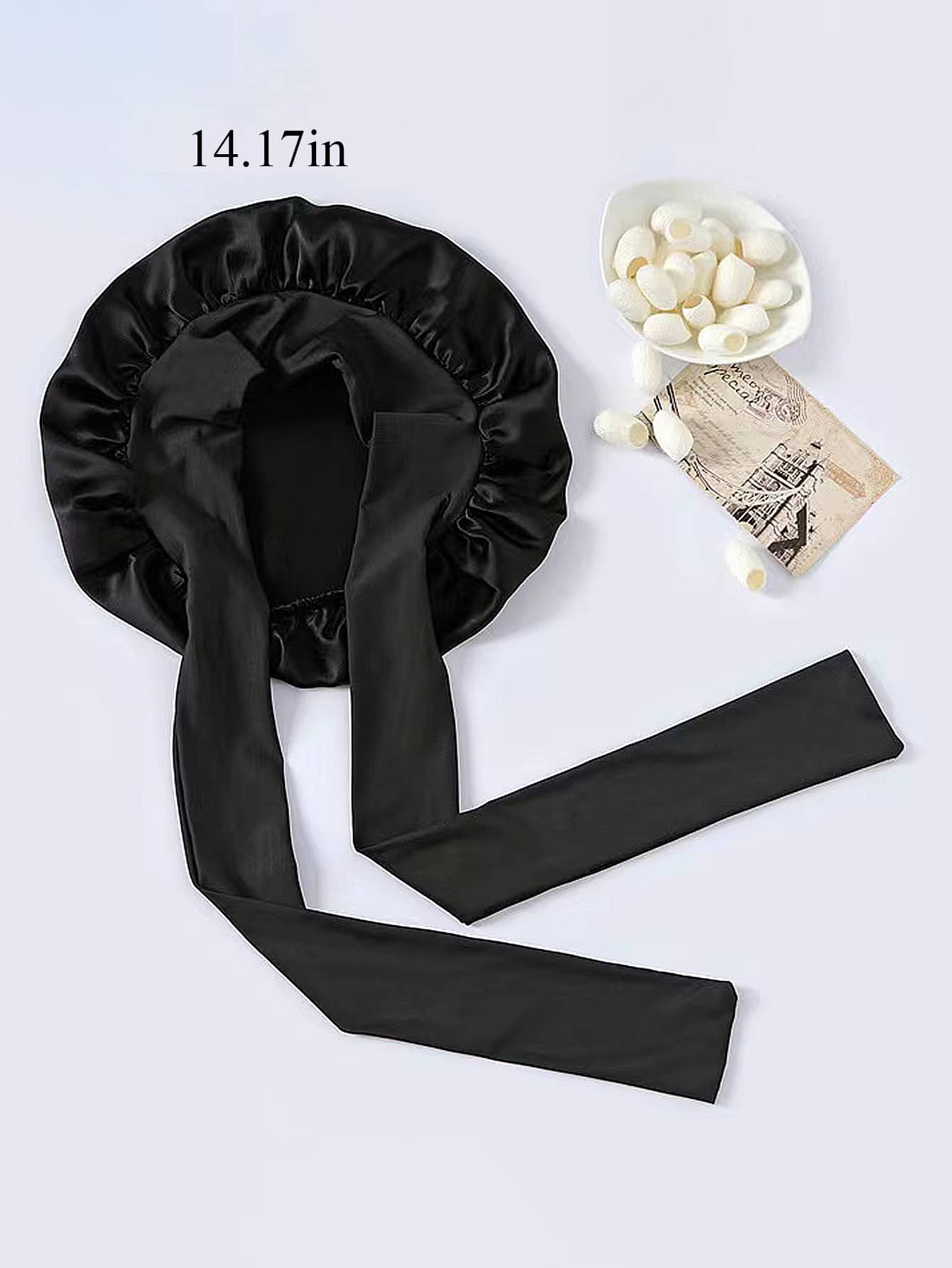 1pc Phụ nữ rắn nơ trang trí satin thường ngày mũ trùm đầu cho cuộc sống hàng ngày mũ lụa mũ satin ngày lễ tình nhân ngày lễ tình nhân - màu đen - Xem 3