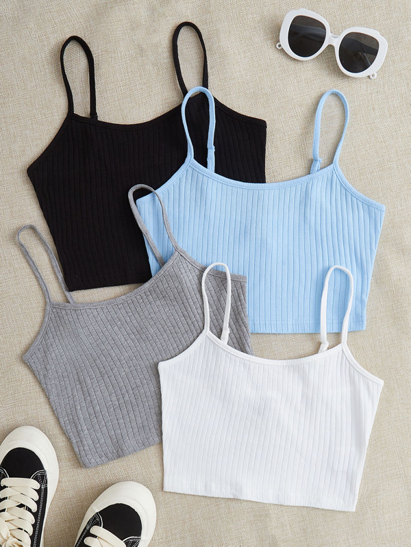 SHEIN EZwear 4 Packe Rippenstrick Cami Top