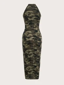SHEIN EZwear Camo Print Slip Dress - Multicolor - View 2