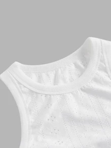 Muchica Áo khoác và áo lót dành cho xe tăng nữ Tranh thêu màu trơn Giải trí - trắng - Xem 3