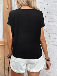 SHEIN LUNE 拼色蝙蝠袖T恤 - 彩色 - 查看 2