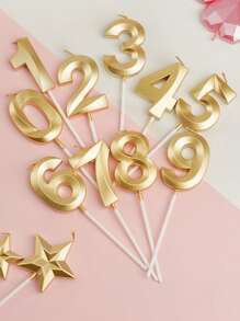 1 pieza Decoración para tarta con números de cera, decoración de tapa de tarta a la moda para fiesta de cumpleaños