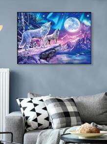 3pcs/set PMMA Point Drill Pen Tool, Creative Wolf & Moon Pattern Diamond Painting Art Drill Pen Set For Crafts - Multicolor - View 4