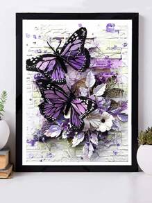 3 piezas/set PMMA pintura de diamantes DIY sin marco, patrón creativo de mariposa pintura de diamantes DIY para manualidades - Multicolor - Ver 1